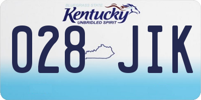 KY license plate 028JIK
