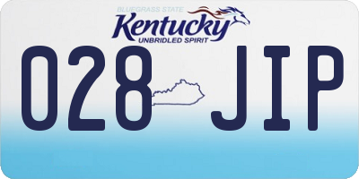 KY license plate 028JIP