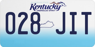 KY license plate 028JIT