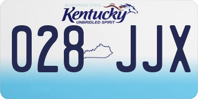 KY license plate 028JJX