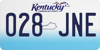 KY license plate 028JNE