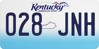 KY license plate 028JNH