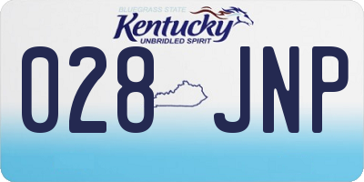KY license plate 028JNP