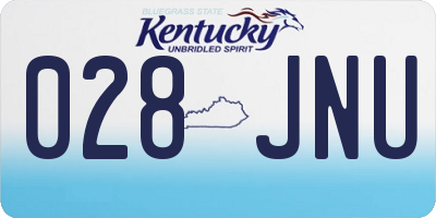 KY license plate 028JNU