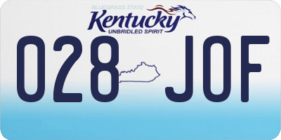 KY license plate 028JOF