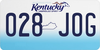 KY license plate 028JOG