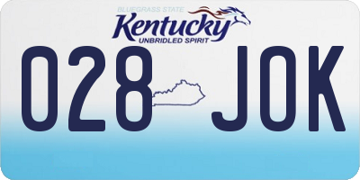 KY license plate 028JOK