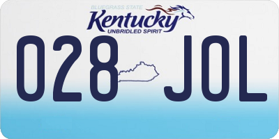 KY license plate 028JOL