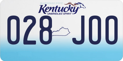 KY license plate 028JOO