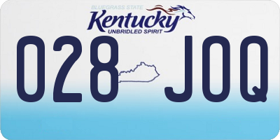 KY license plate 028JOQ