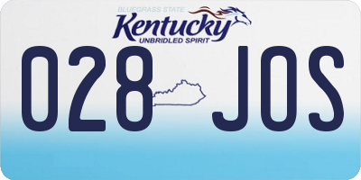 KY license plate 028JOS