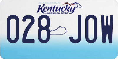 KY license plate 028JOW