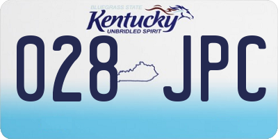 KY license plate 028JPC