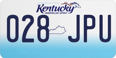 KY license plate 028JPU