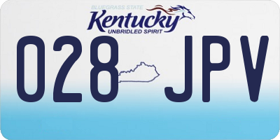 KY license plate 028JPV
