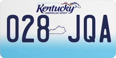 KY license plate 028JQA