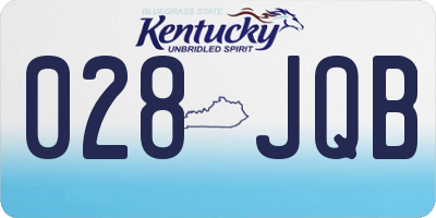 KY license plate 028JQB