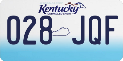 KY license plate 028JQF