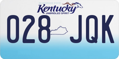 KY license plate 028JQK