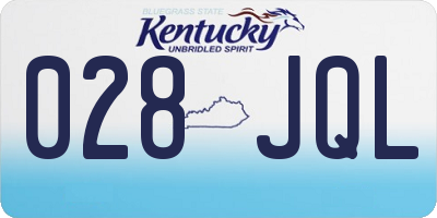KY license plate 028JQL