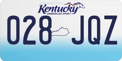 KY license plate 028JQZ