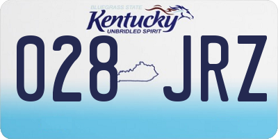 KY license plate 028JRZ