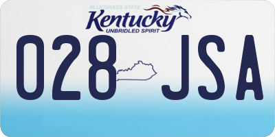 KY license plate 028JSA