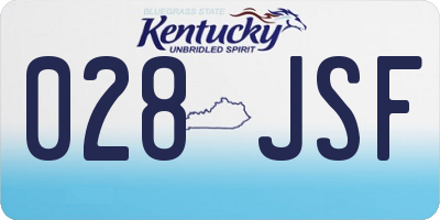 KY license plate 028JSF