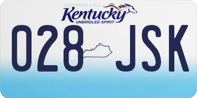 KY license plate 028JSK