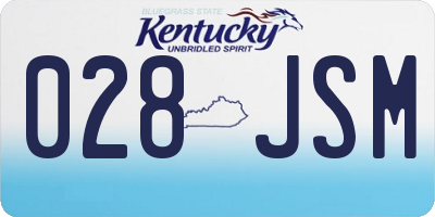 KY license plate 028JSM
