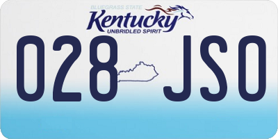 KY license plate 028JSO
