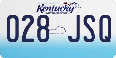 KY license plate 028JSQ