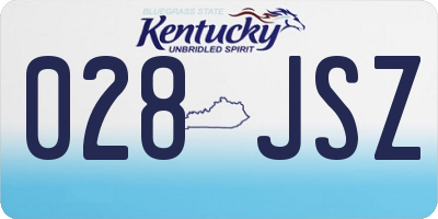 KY license plate 028JSZ