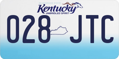 KY license plate 028JTC