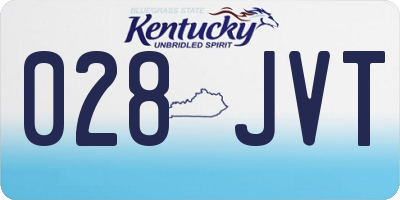 KY license plate 028JVT
