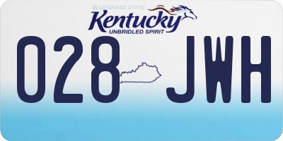 KY license plate 028JWH