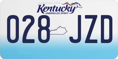 KY license plate 028JZD