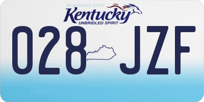 KY license plate 028JZF
