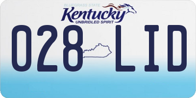 KY license plate 028LID