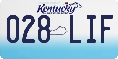 KY license plate 028LIF