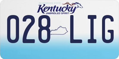 KY license plate 028LIG
