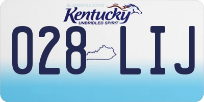 KY license plate 028LIJ
