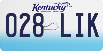 KY license plate 028LIK
