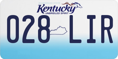 KY license plate 028LIR