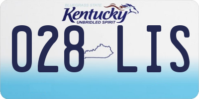 KY license plate 028LIS