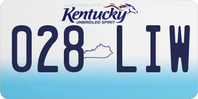 KY license plate 028LIW