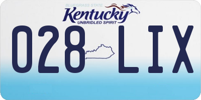 KY license plate 028LIX