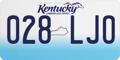 KY license plate 028LJO