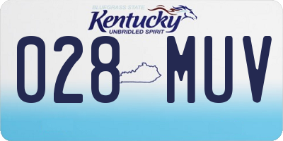 KY license plate 028MUV