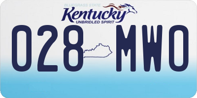 KY license plate 028MWO